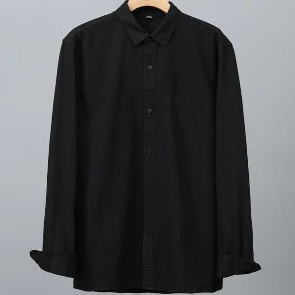 100% Cotton, Men's Solid Color, Breathable, Casual, Durable Long-sleeved Shirt (Pack Of 4)