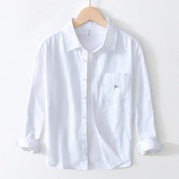 100% Cotton Breathable Soft Oxford Long-Sleeved Shirt ( Pack of 3 )
